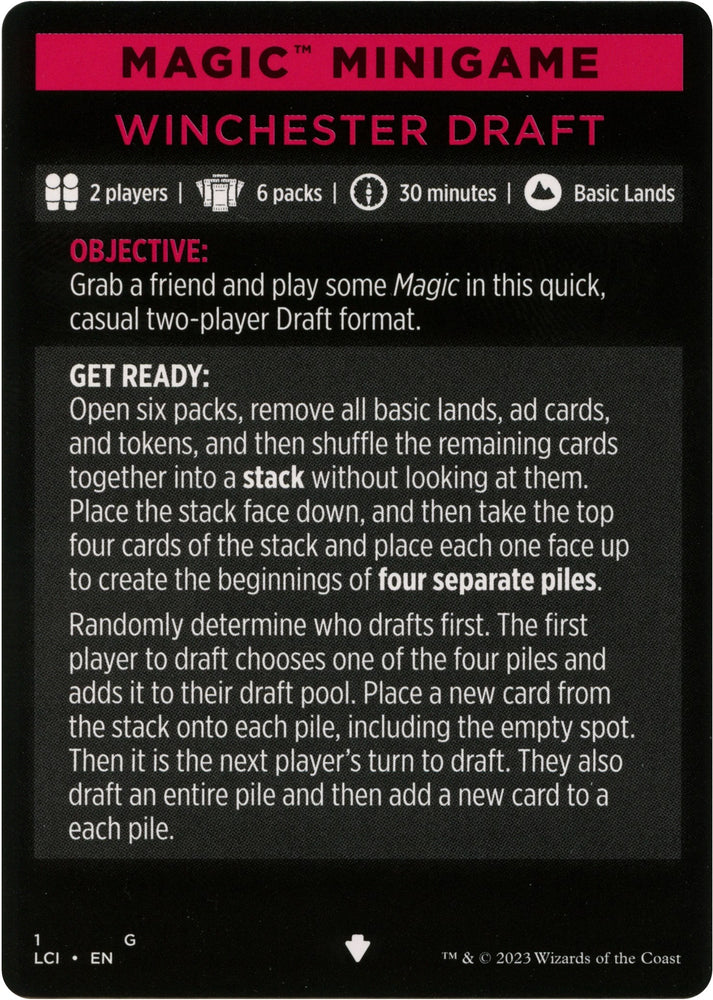 Magic Minigame: Winchester Draft [LCI - 1]