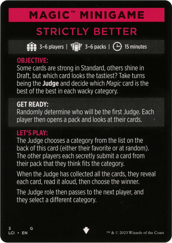 Magic Minigame: Strictly Better [LCI - 3]
