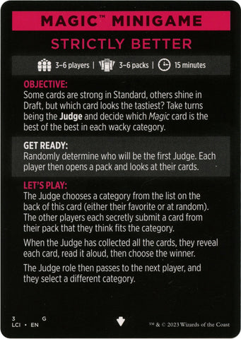 Magic Minigame: Strictly Better [LCI - 3]