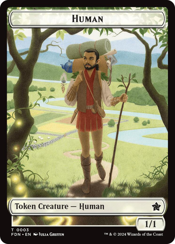 Human // Knight Double-Sided Token [FDN - 3 // 4]